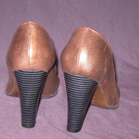 Designer Bronz Brown Open Toe Elegant Career Shoes - Picture 3 of 7